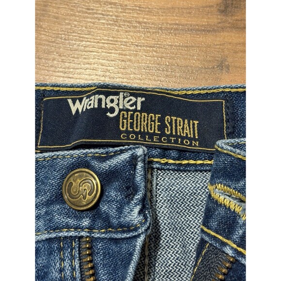Wrangler George Strait Jeans Mens 38X34 Blue Denim Cowboy Cut Slim Fit Tapered - Picture 6 of 7